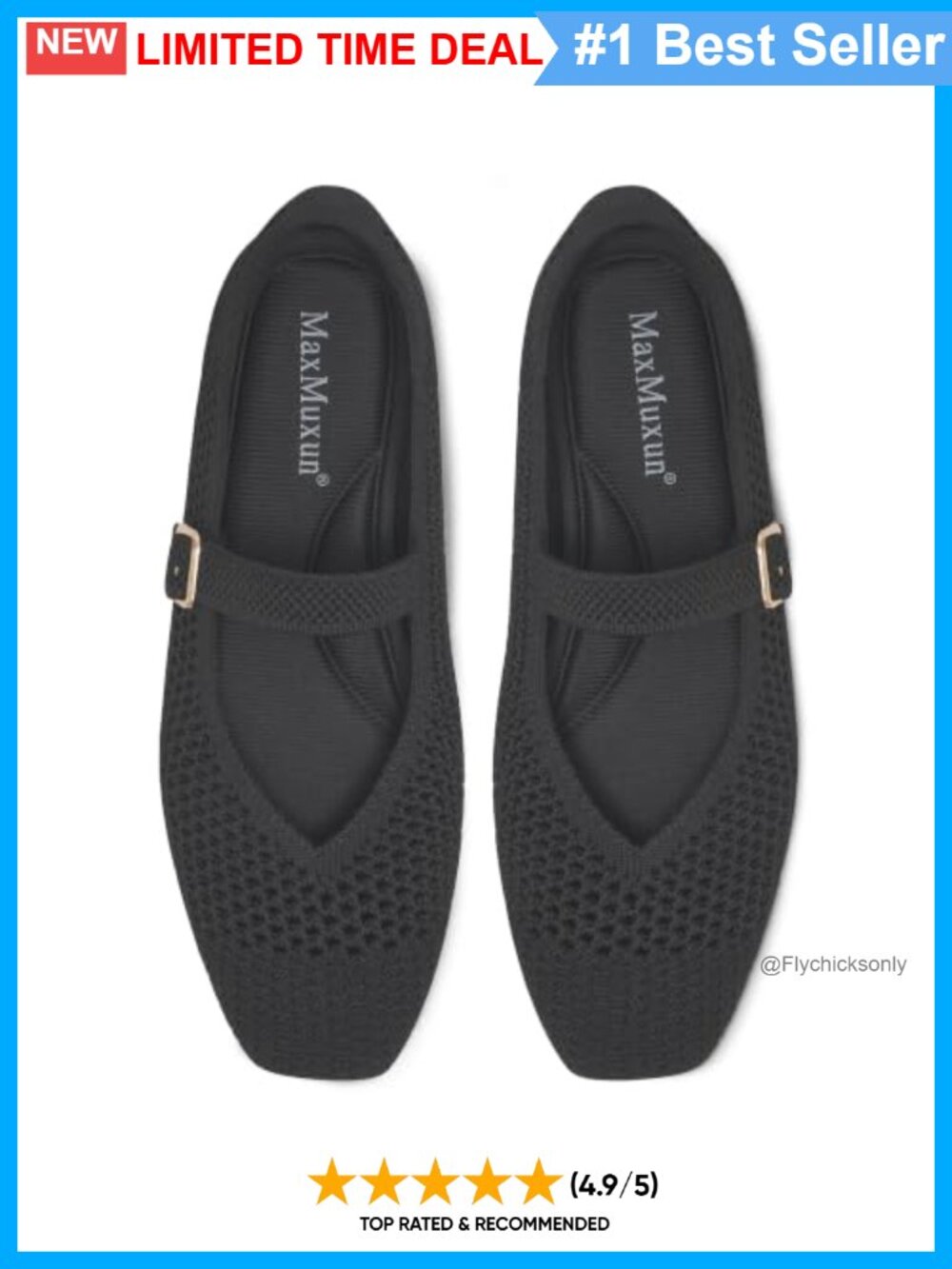 Mary Jane Mesh Flats Square Toe Buckle Ballet Dress Shoes